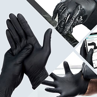Black Nitrile Gloves 4 Mil Small Powder Free Latex