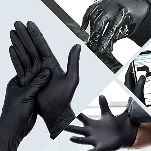Black Nitrile Gloves 4 Mil Small Powder Free Latex