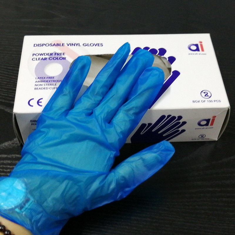 Thick AQL1.5 Disposable 0.10mm Powder Free Vinyl Gloves