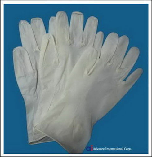 Powder free latex disposable examination gloves
